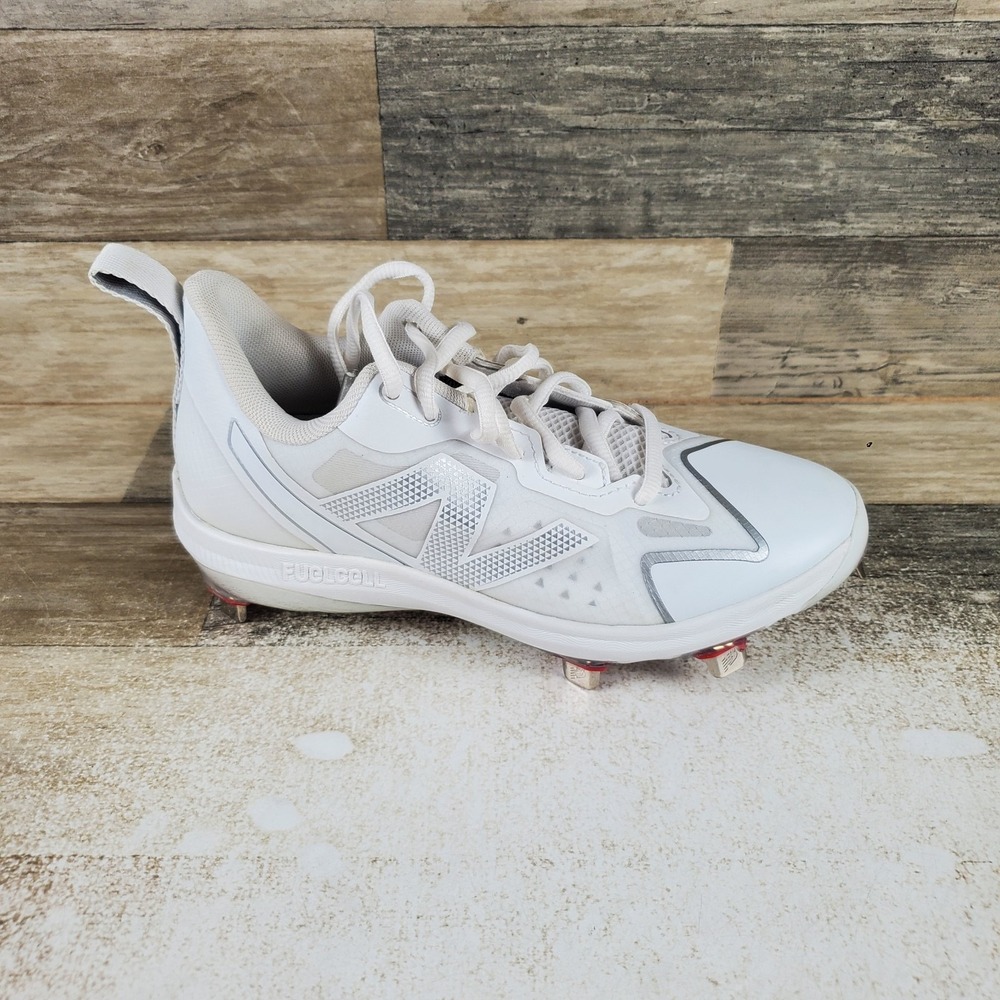 New Balance Romero Duo Metal Fastpitch Softball Cleat Womens Sz 5 B White Silver